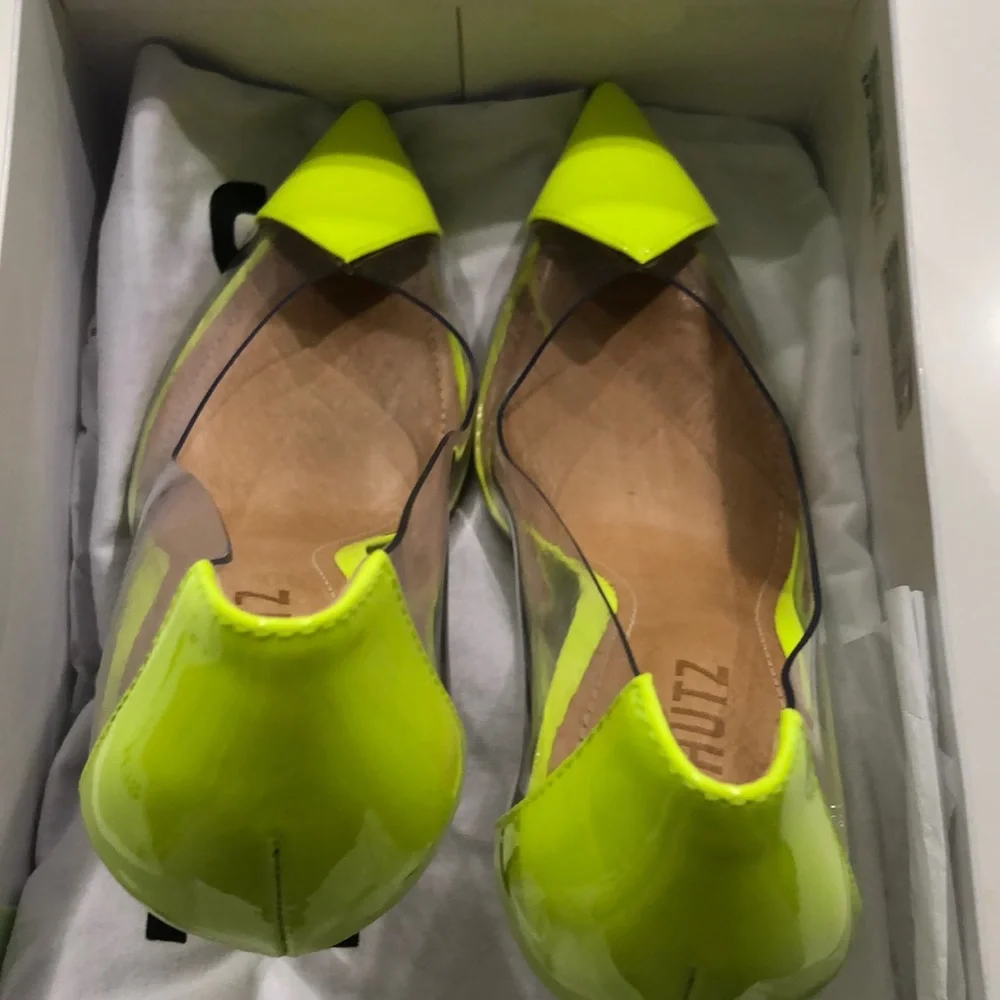 Schutz Cendi Vinyl & Neon Leather Pumps